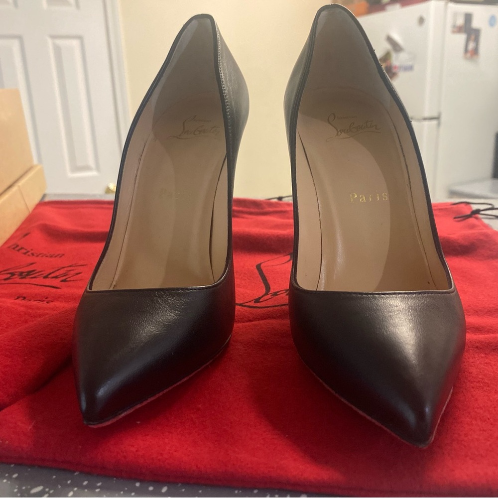 Christian Louboutin black red bottoms 37.5
